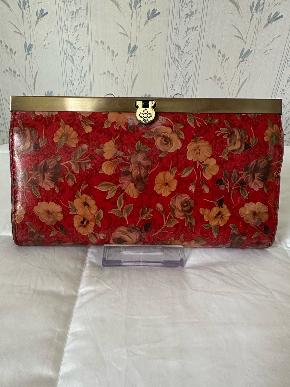 Patricia Nash Red Leather Floral Wallet